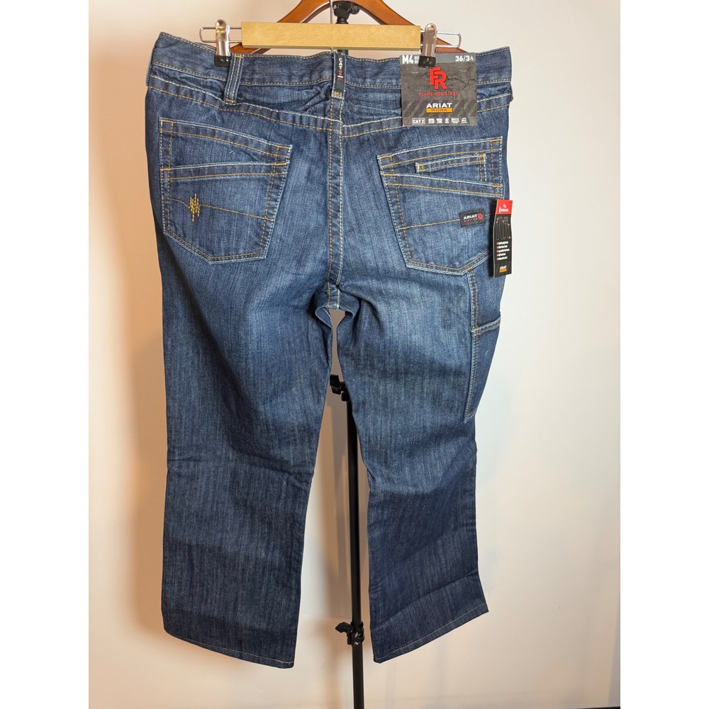 Ariat M4 FR Flame Resistant Relaxed Boot Cut Work Jeans Mens 36x30 Blue Denim